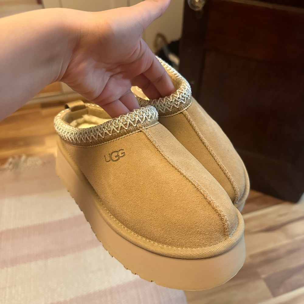 UGG Tan Suede Mules with Plush Lining